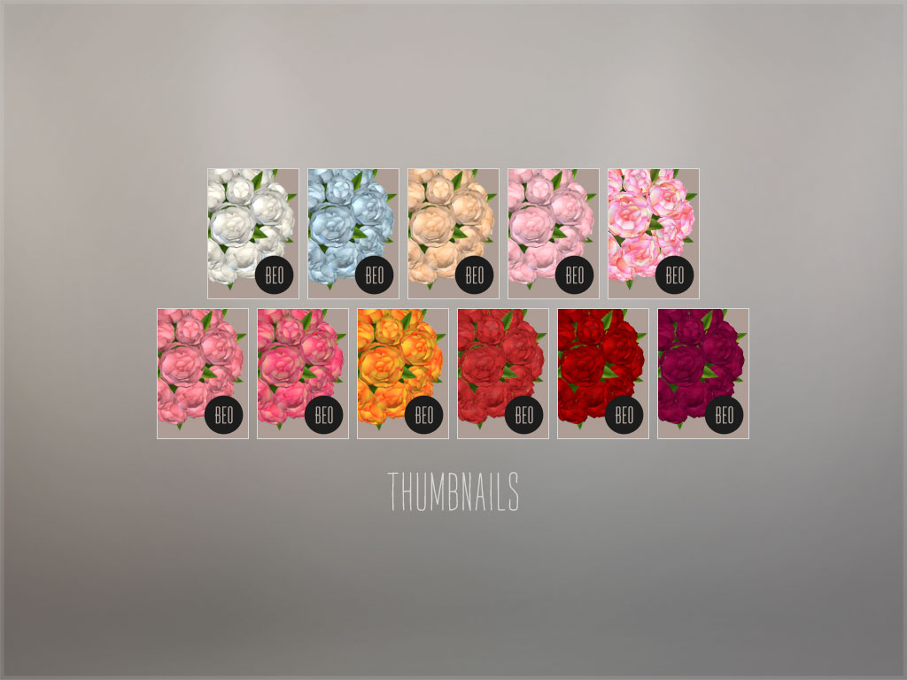 Wedding bouquet (tumbnails) for The Sims 4 by BEO